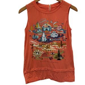 Disney Parks Authentic Original Peach/Coral Sleeveless Shirt Womens Size Small